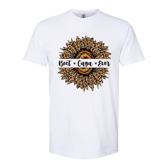 Best Gaga Ever Sunflower Gaga Mothers Day Gifts Softstyle CVC T-Shirt