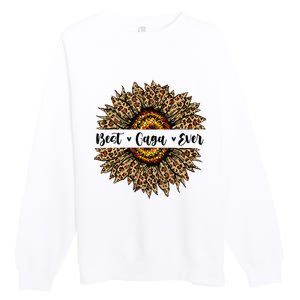 Best Gaga Ever Sunflower Gaga Mothers Day Gifts Premium Crewneck Sweatshirt