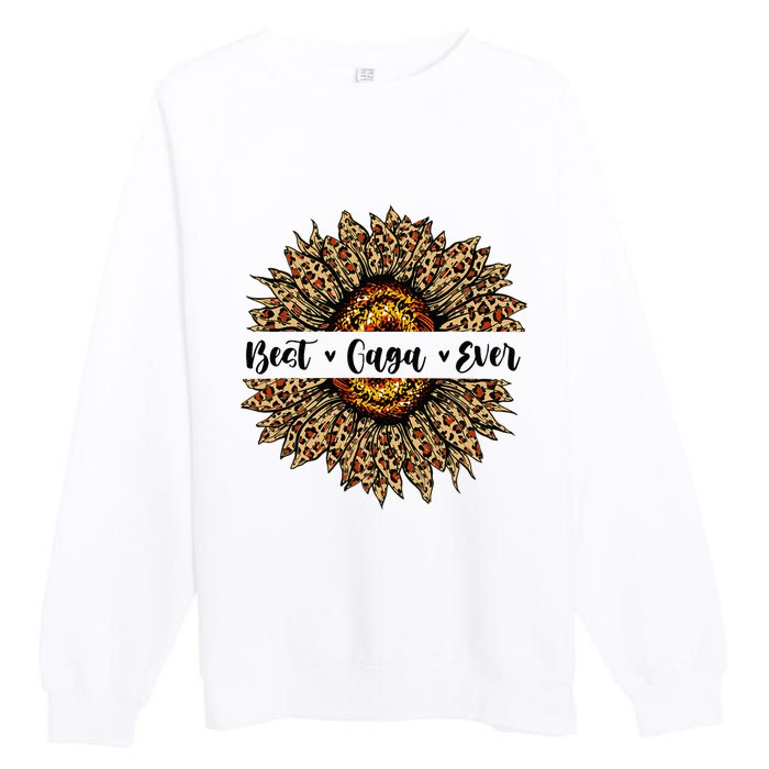 Best Gaga Ever Sunflower Gaga Mothers Day Gifts Premium Crewneck Sweatshirt