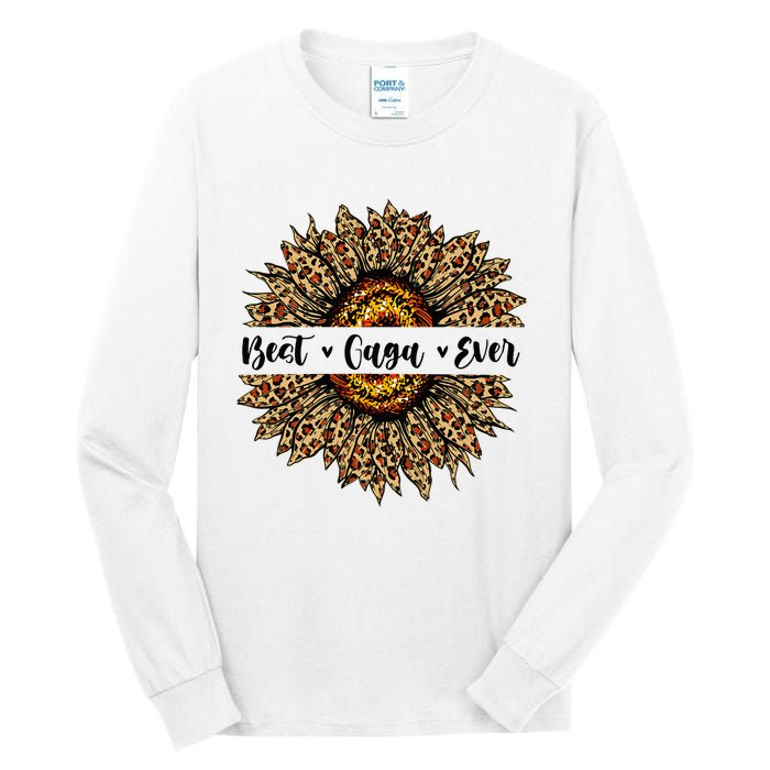 Best Gaga Ever Sunflower Gaga Mothers Day Gifts Tall Long Sleeve T-Shirt