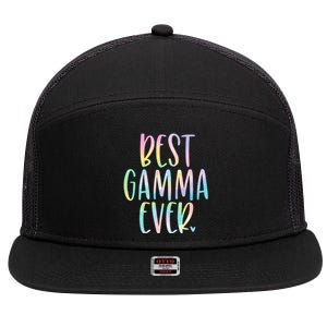 Best Gamma Ever Funny Gift Mother's Day Tie Dye Gift 7 Panel Mesh Trucker Snapback Hat