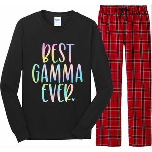 Best Gamma Ever Funny Gift Mother's Day Tie Dye Gift Long Sleeve Pajama Set