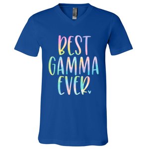 Best Gamma Ever Funny Gift Mother's Day Tie Dye Gift V-Neck T-Shirt