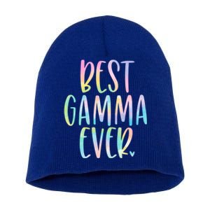 Best Gamma Ever Funny Gift Mother's Day Tie Dye Gift Short Acrylic Beanie