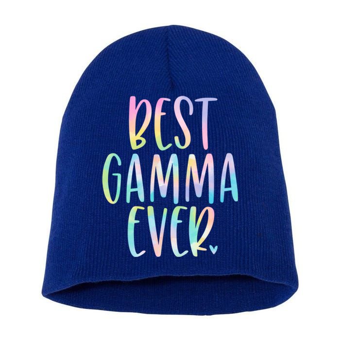 Best Gamma Ever Funny Gift Mother's Day Tie Dye Gift Short Acrylic Beanie