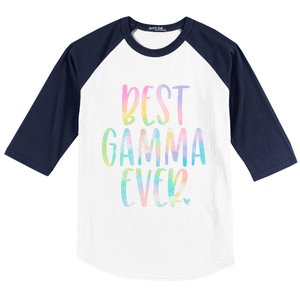 Best Gamma Ever Funny Gift Mother's Day Tie Dye Gift Baseball Sleeve Shirt