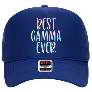 Best Gamma Ever Funny Gift Mother's Day Tie Dye Gift High Crown Mesh Back Trucker Hat