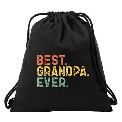 Best Grandpa Ever Family Retro Vintage Drawstring Bag