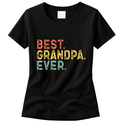 Best Grandpa Ever Family Retro Vintage Womens T-Shirt