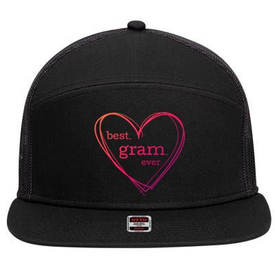 Best Gram Ever Gift (National Grandparents Day) 7 Panel Mesh Trucker Snapback Hat