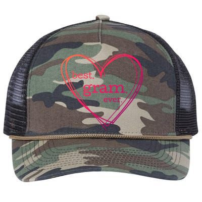 Best Gram Ever Gift (National Grandparents Day) Retro Rope Trucker Hat Cap