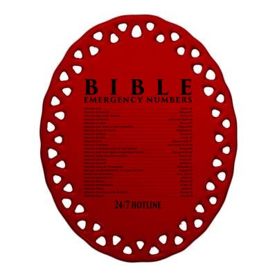 Bible Gift Emergency Verse Numbers Ceramic Oval Ornament