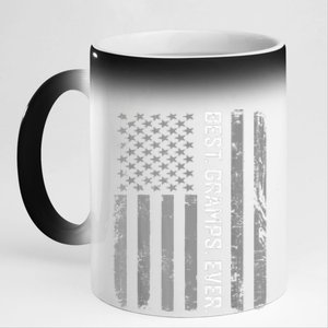 Best Gramps Ever America Flag Gift For Father's Day  11oz Black Color Changing Mug