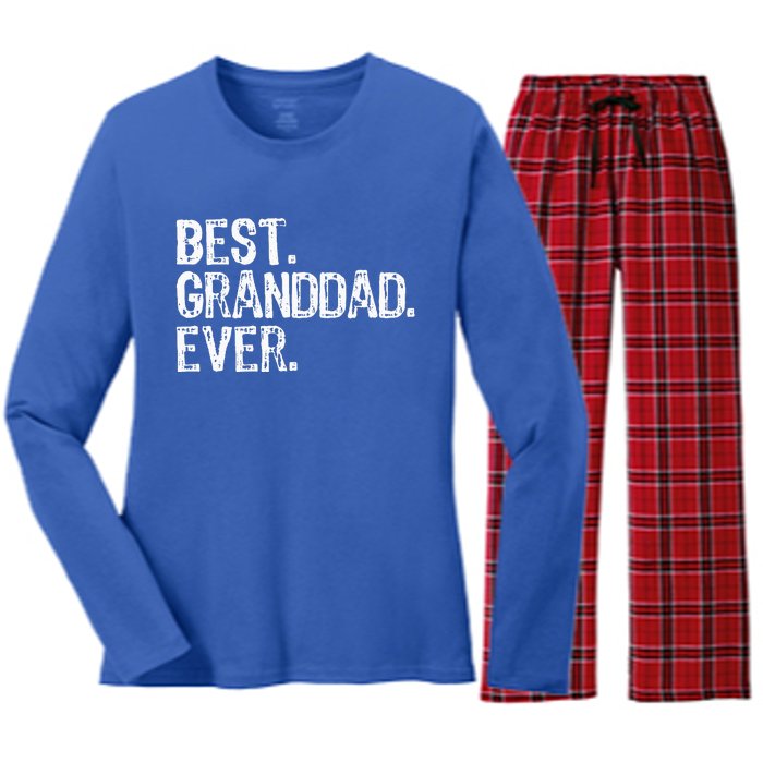 Best Granddad Ever Family Cool Granddad Women's Long Sleeve Flannel Pajama Set 