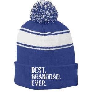 Best Granddad Ever Family Cool Granddad Stripe Pom Pom Beanie