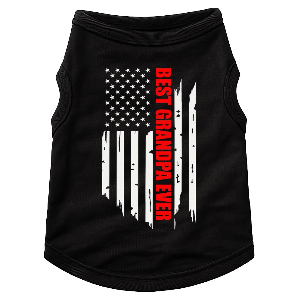 Best Grandpa Ever Vintage American Flag Doggie Tank