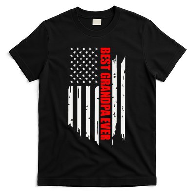 Best Grandpa Ever Vintage American Flag T-Shirt