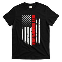 Best Grandpa Ever Vintage American Flag T-Shirt