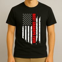 Best Grandpa Ever Vintage American Flag T-Shirt