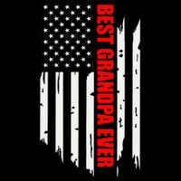 Best Grandpa Ever Vintage American Flag T-Shirt