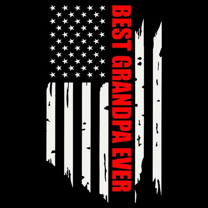 Best Grandpa Ever Vintage American Flag T-Shirt