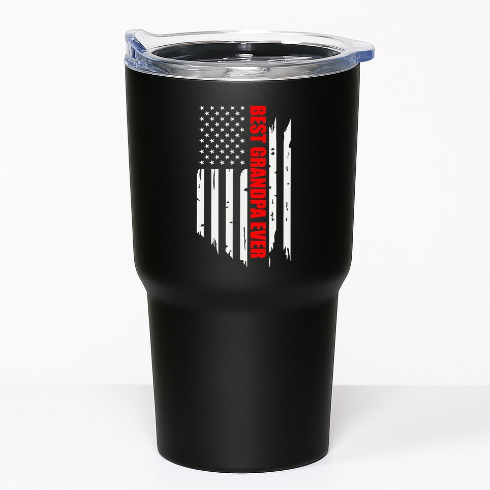 Best Grandpa Ever Vintage American Flag Tumbler