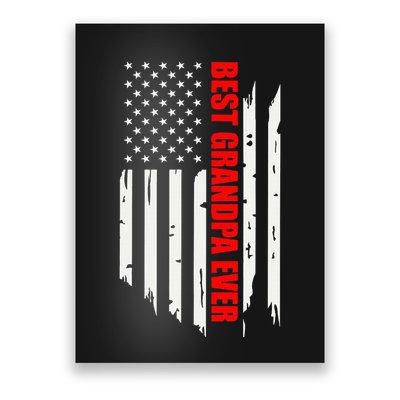 Best Grandpa Ever Vintage American Flag Poster