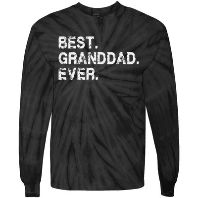 Best Granddad Ever Funny Birthday Fathers Day for Grand dad Tie-Dye Long Sleeve Shirt