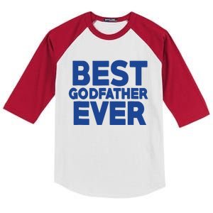 Best Godfather Ever God Father Day Baptism Uncle Gift Kids Colorblock Raglan Jersey