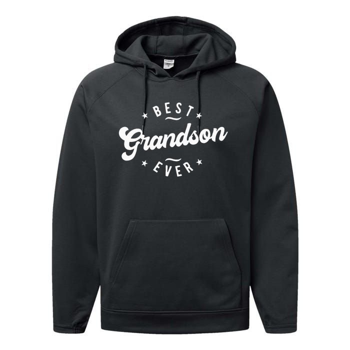 Best Grandson Ever Grandson Performance Fleece Hoodie