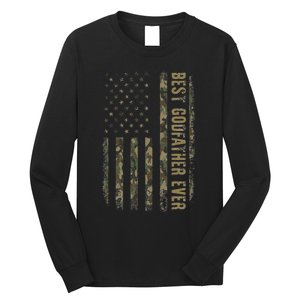 Best Godfather Ever Camouflage American Flag FatherS Day Long Sleeve Shirt