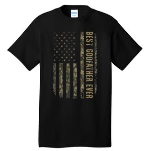 Best Godfather Ever Camouflage American Flag FatherS Day Tall T-Shirt