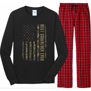 Best Godfather Ever Camouflage American Flag FatherS Day Long Sleeve Pajama Set