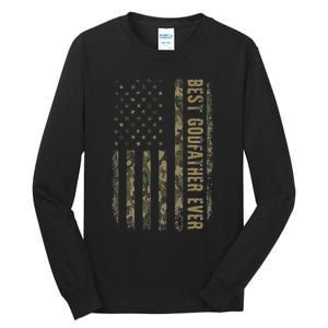 Best Godfather Ever Camouflage American Flag FatherS Day Tall Long Sleeve T-Shirt