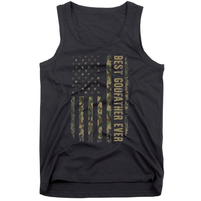 Best Godfather Ever Camouflage American Flag FatherS Day Tank Top