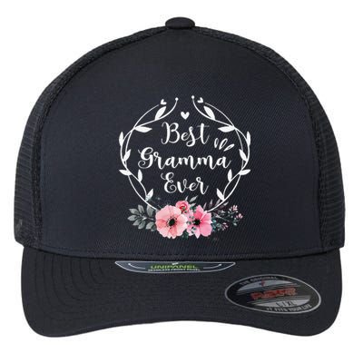 Best Gramma Ever Mother's Day Gift Flower Grandma Flexfit Unipanel Trucker Cap