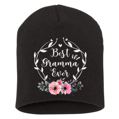 Best Gramma Ever Mother's Day Gift Flower Grandma Short Acrylic Beanie