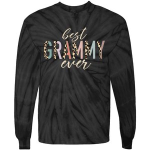 Best Grammy Ever Gifts Leopard Print Mothers Day Tie-Dye Long Sleeve Shirt