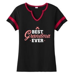 Best Grandma Ever Gift Ladies Halftime Notch Neck Tee