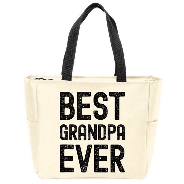 Best Grandpa Ever FatherS Day Saying For The Best Grandad Zip Tote Bag