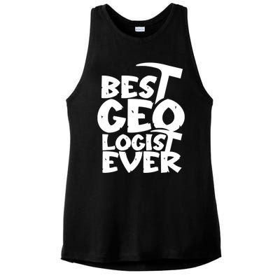 Best Geologist Ever Job Stone Geology Student Meaningful Gift Ladies PosiCharge Tri-Blend Wicking Tank