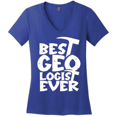 Best Geologist Ever Job Stone Geology Student Meaningful Gift Women's V-Neck T-Shirt