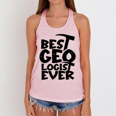 Best Geologist Ever Job Stone Geology Student Meaningful Gift Women's Knotted Racerback Tank