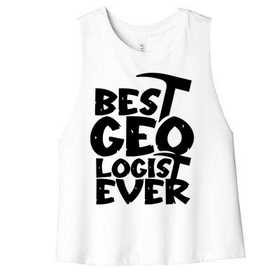 Best Geologist Ever Job Stone Geology Student Meaningful Gift Women's Racerback Cropped Tank