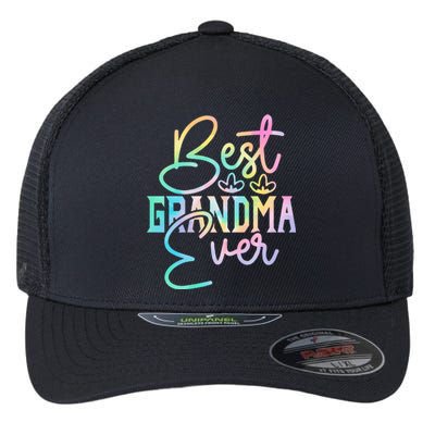 Best Grandma Ever Happy Grandparents Day Tie Dye Flexfit Unipanel Trucker Cap