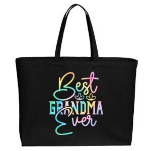 Best Grandma Ever Happy Grandparents Day Tie Dye Cotton Canvas Jumbo Tote