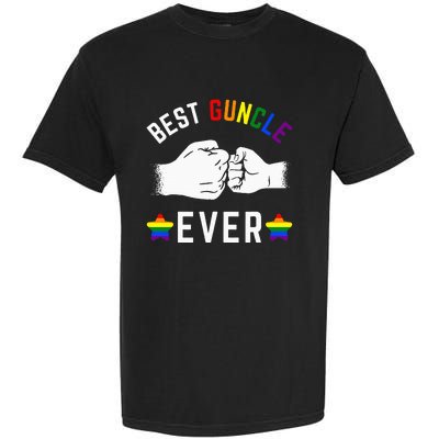 Best Guncle Ever Rainbow Colors Fistbump Pride G.A.Y Uncle Garment-Dyed Heavyweight T-Shirt