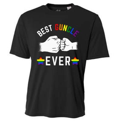 Best Guncle Ever Rainbow Colors Fistbump Pride G.A.Y Uncle Cooling Performance Crew T-Shirt