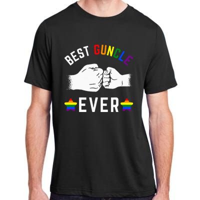 Best Guncle Ever Rainbow Colors Fistbump Pride G.A.Y Uncle Adult ChromaSoft Performance T-Shirt