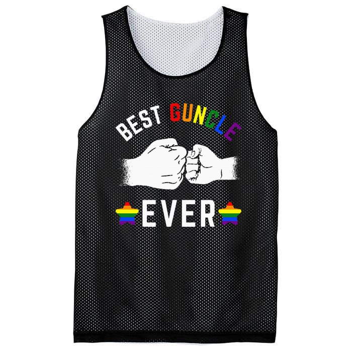 Best Guncle Ever Rainbow Colors Fistbump Pride G.A.Y Uncle Mesh Reversible Basketball Jersey Tank